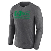Men's Fanatics Heather Charcoal Boston Celtics Three-Point Play T-Shirt