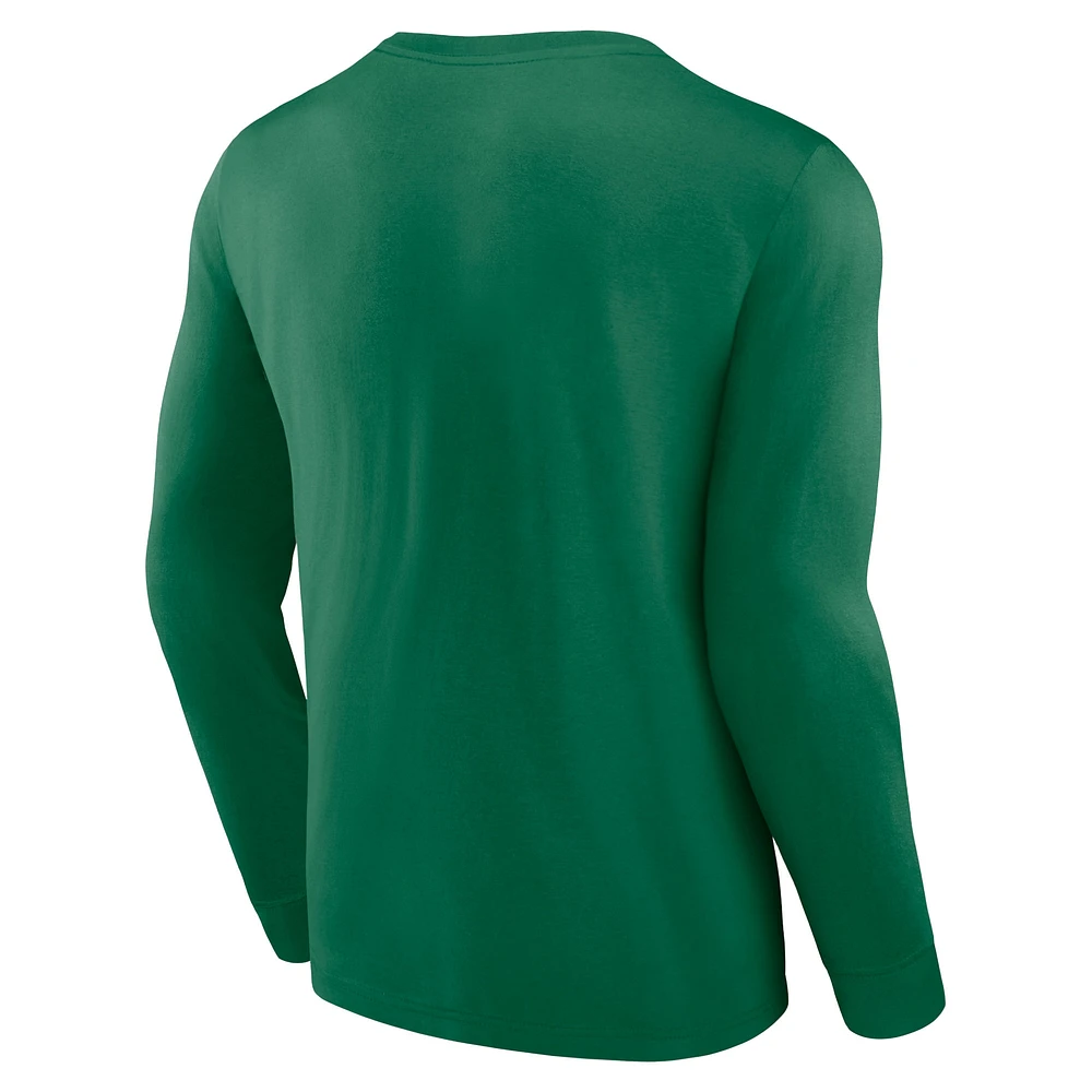 T-shirt à manches longues Fanatics Kelly Green Boston Celtics Baseline pour hommes