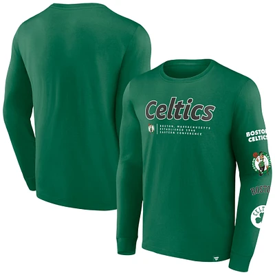 Men's Fanatics Kelly Green Boston Celtics Baseline Long Sleeve T-Shirt