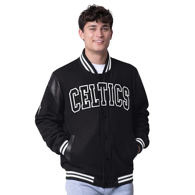 Veste universitaire à boutons-pression G-III Sports by Carl Banks pour homme, noire, Boston Celtics Clutch Hitter