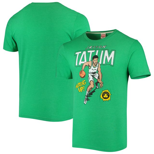 T-shirt à trois mélanges pour homme Hommage Jayson Tatum Kelly Green Boston Celtics Comic Book Player