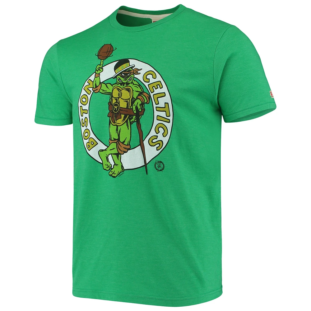 Men's Homage Kelly Green Boston Celtics NBA x Teenage Mutant Ninja Turtles Tri-Blend T-Shirt