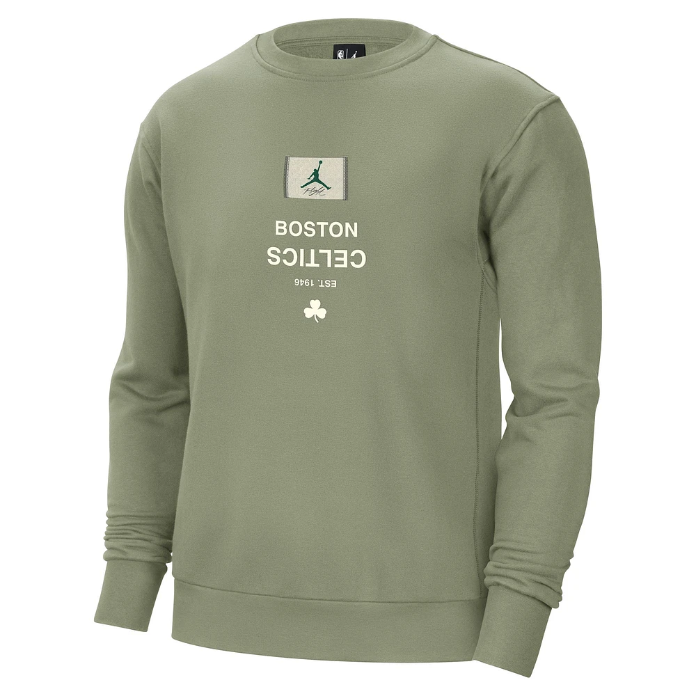 Men's Jordan Brand Green Boston Celtics Courtside Statement Edition Heavyweight Pullover Sweatshirt