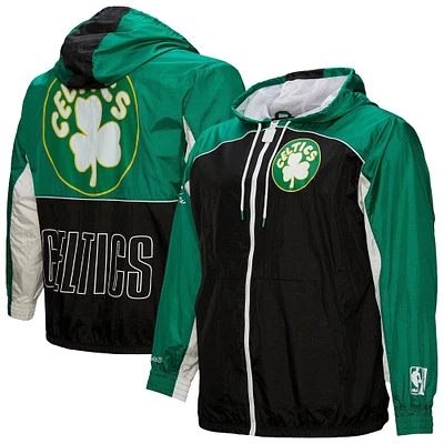 Veste coupe-vent entièrement zippée de qualité supérieure Mitchell & Ness Boston Celtics Hardwood Classics Big Shot pour homme