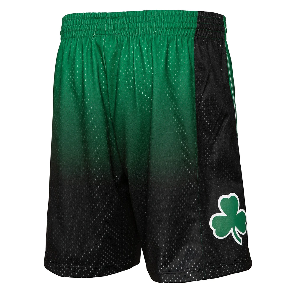 Men's Mitchell & Ness Kelly Green/Black Boston Celtics - 1985/86 Hardwood Classics Fadeaway Swingman Shorts