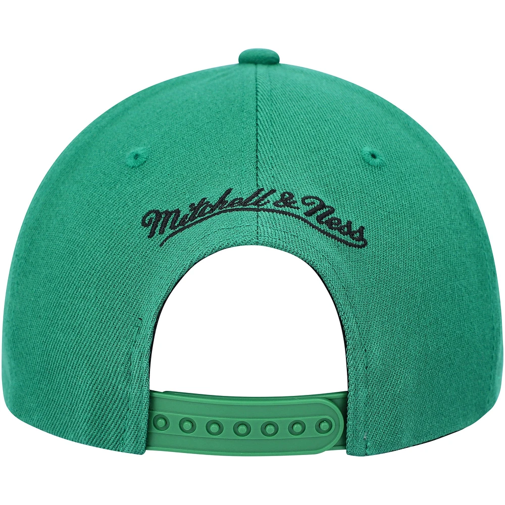 Men's Mitchell & Ness Kelly Green/Black Boston Celtics MVP Team Two-Tone 2.0 Stretch-Snapback Hat