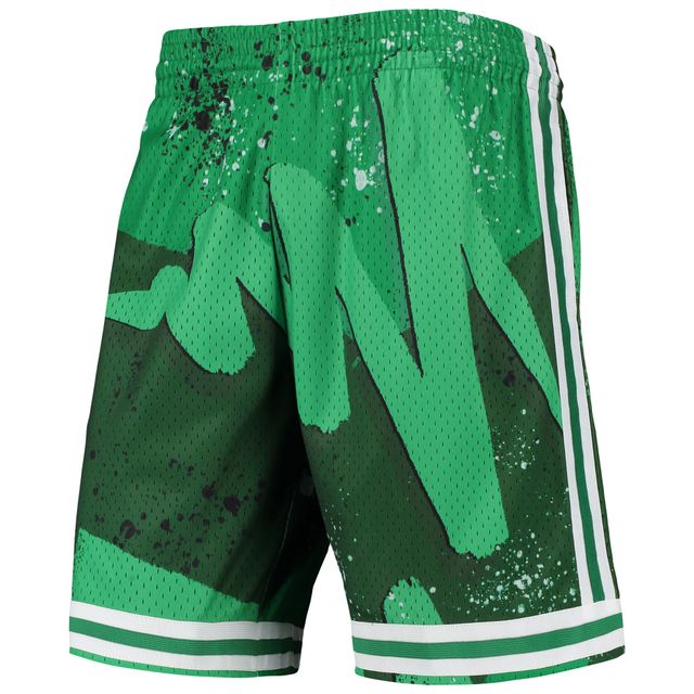 Short Swingman Mitchell & Ness Kelly Green Boston Celtics Hardwood Classics 1985 Hyper Hoops pour hommes