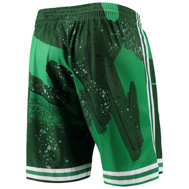 Short Swingman Mitchell & Ness Kelly Green Boston Celtics Hardwood Classics 1985 Hyper Hoops pour hommes
