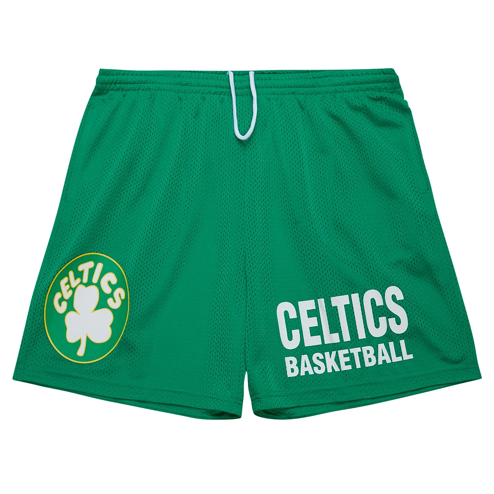 Short en maille vert Kelly de Mitchell & Ness pour homme Boston Celtics Hardwood Classics Gameday