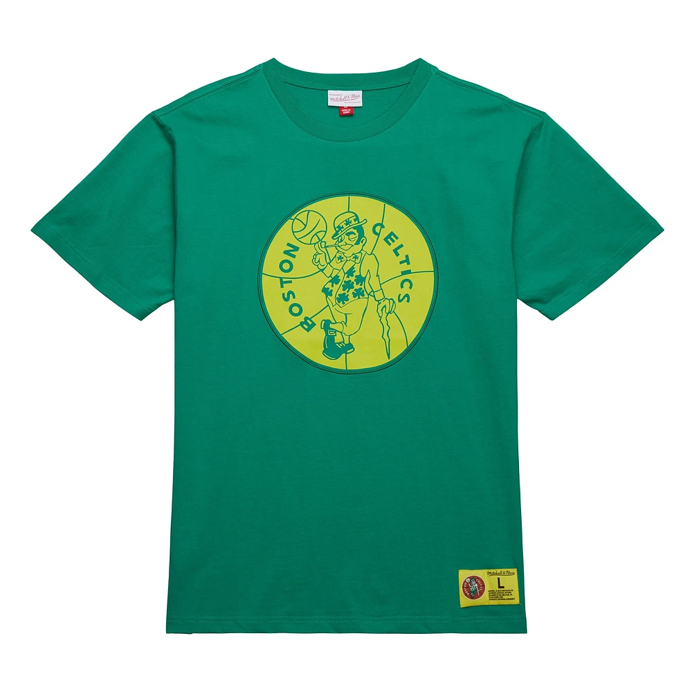 Men's Mitchell & Ness Kelly Green Boston Celtics Hardwood Classics Neon Nights Premium T-Shirt