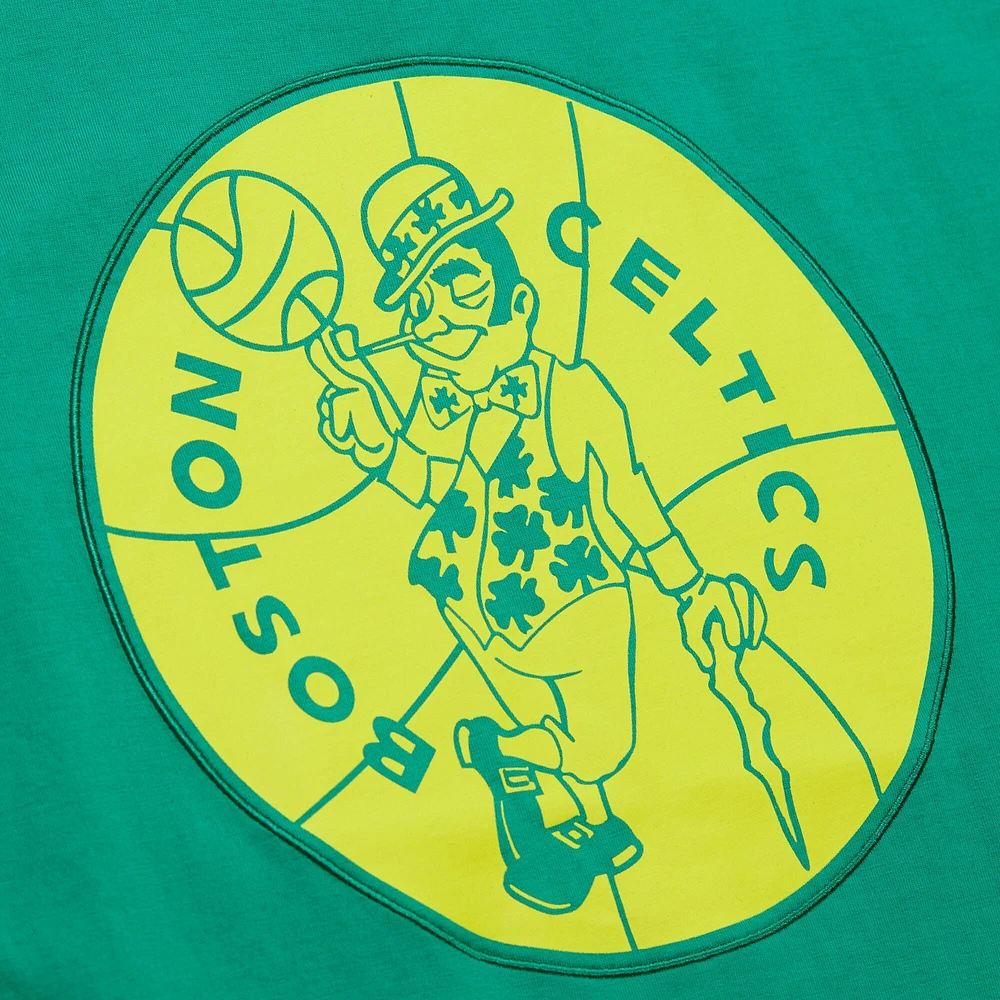 Men's Mitchell & Ness Kelly Green Boston Celtics Hardwood Classics Neon Nights Premium T-Shirt