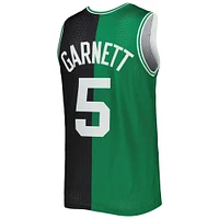 Men's Mitchell & Ness Kevin Garnett Black/Kelly Green Boston Celtics Hardwood Classics 2007/08 Split Swingman Jersey
