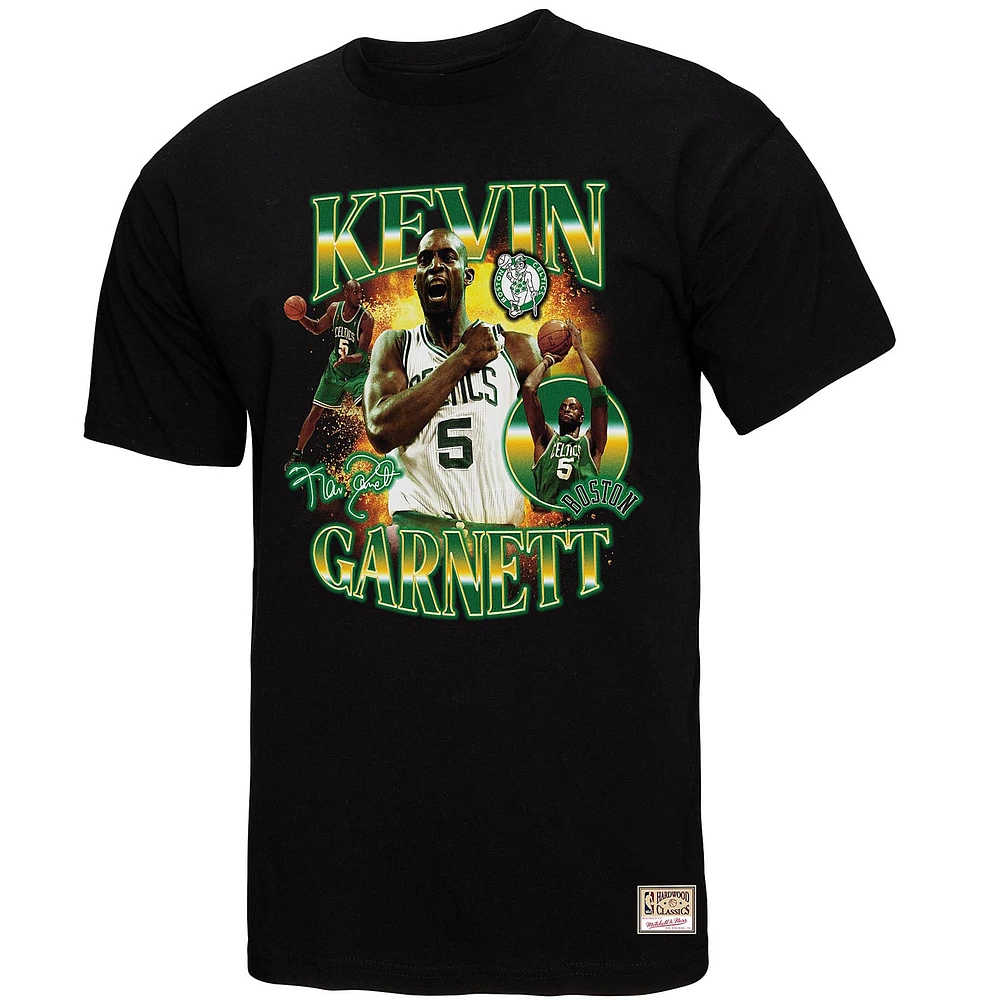 Men's Mitchell & Ness Kevin Garnett Black Boston Celtics Collage T-Shirt