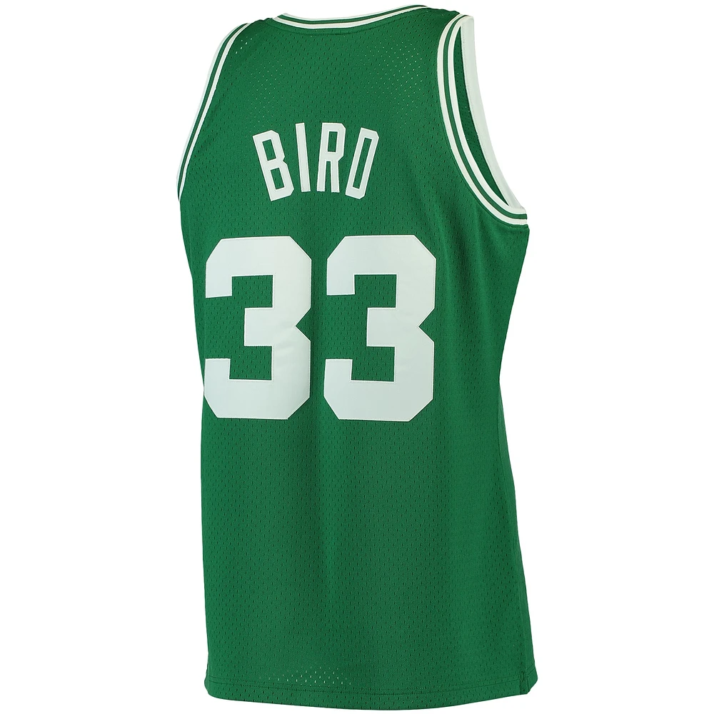 Men's Mitchell & Ness Larry Bird Kelly Green Boston Celtics 1985/86 Big Tall Hardwood Classics Swingman Jersey