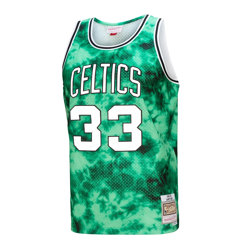 Men's Mitchell & Ness Larry Bird Kelly Green Boston Celtics 1985/86 Hardwood Classics Galaxy Swingman - Jersey