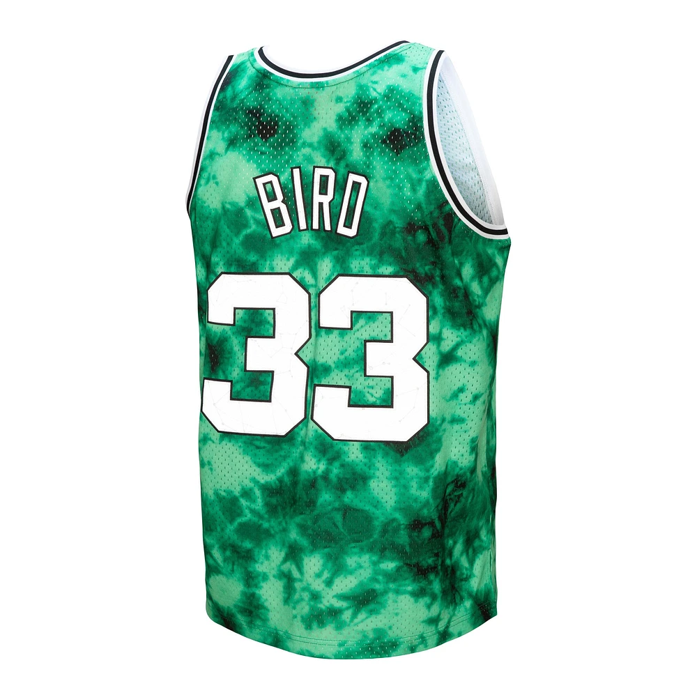 Men's Mitchell & Ness Larry Bird Kelly Green Boston Celtics 1985/86 Hardwood Classics Galaxy Swingman - Jersey