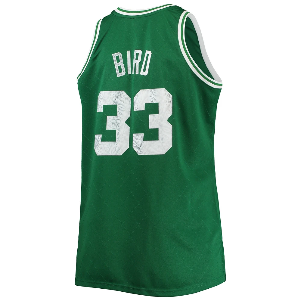 Men's Mitchell & Ness Larry Bird Kelly Green Boston Celtics Big Tall 1985/86 NBA 75th Anniversary Diamond Swingman Jersey