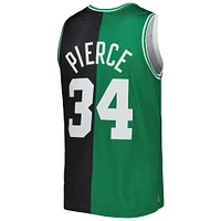 Men's Mitchell & Ness Paul Pierce Black/Kelly Green Boston Celtics Hardwood Classics 2007/08 Split Swingman Jersey