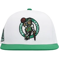 Men's Mitchell & Ness White Boston Celtics  Soul Logo Shine 2-Tone Snapback Hat
