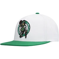 Men's Mitchell & Ness White Boston Celtics  Soul Logo Shine 2-Tone Snapback Hat