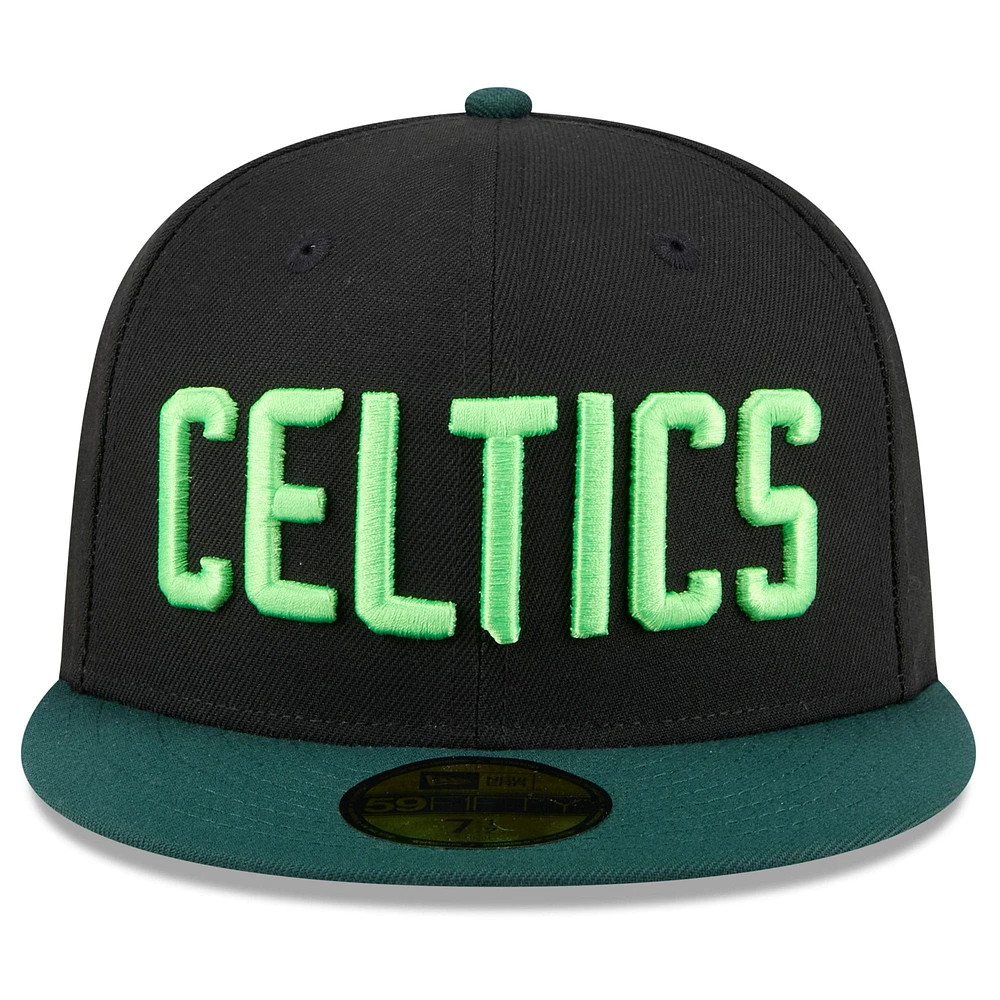 Men's New Era  Black Boston Celtics 2024/25 City Edition 59FIFTY Fitted Hat