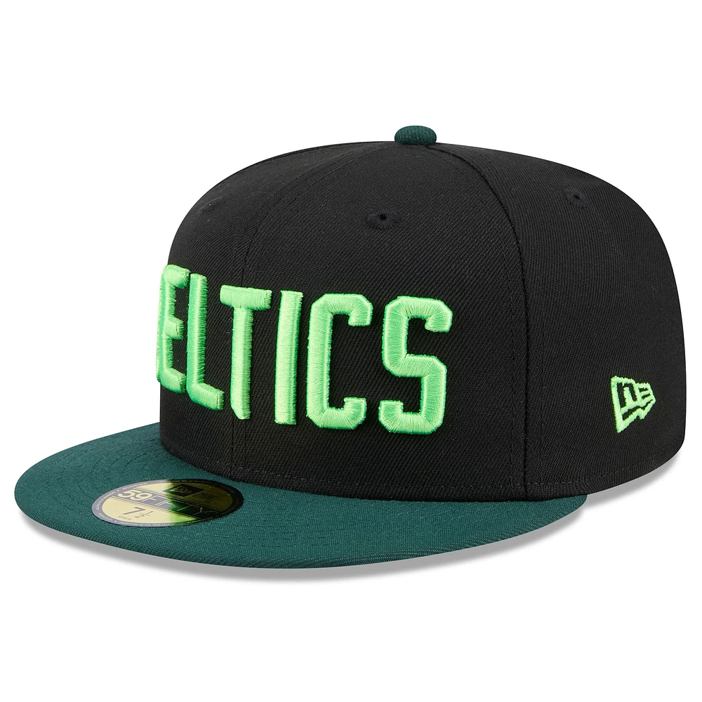 Men's New Era  Black Boston Celtics 2024/25 City Edition 59FIFTY Fitted Hat