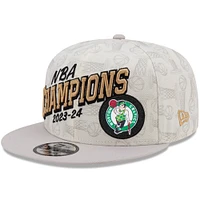Men's New Era Cream Boston Celtics 2024 NBA Finals Champions Locker Room 9FIFTY Snapback Hat