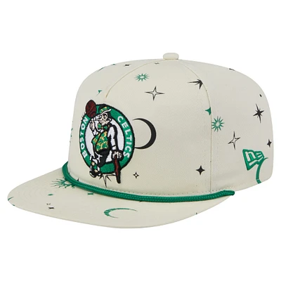 Casquette snapback Boston Celtics Lunar Golfer de New Era pour homme, couleur crème