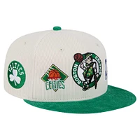 Men's New Era Cream Boston Celtics Two-Tone 9FIFTY Snapback Hat