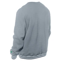 Men's New Era Gray Boston Celtics Chenille Cross Over Pullover Sweatshirt