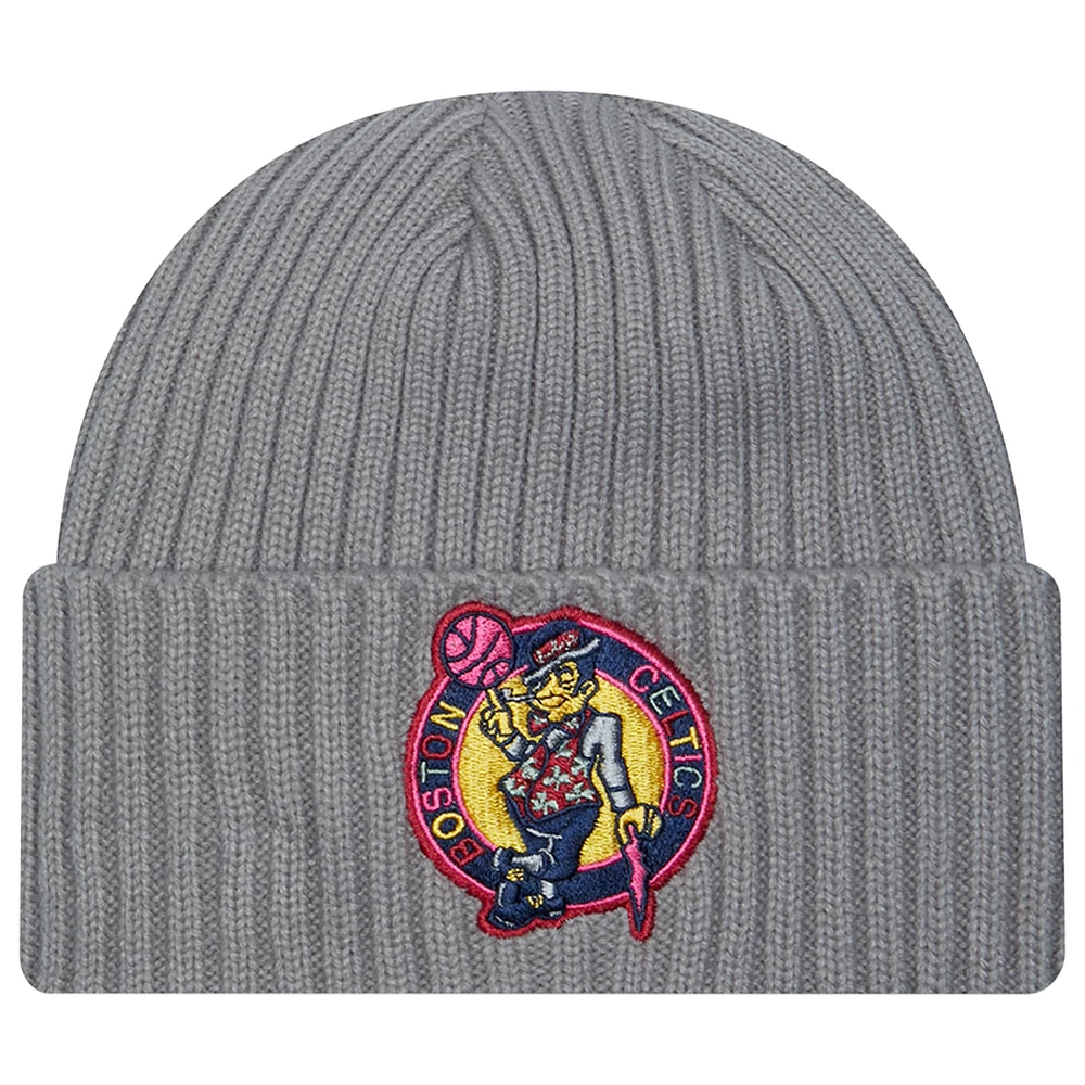 Men's New Era Gray Boston Celtics Color Pack Cuffed Knit Hat