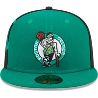 Men's New Era Kelly Green/Black Boston Celtics Gameday Wordmark 59FIFTY Fitted Hat