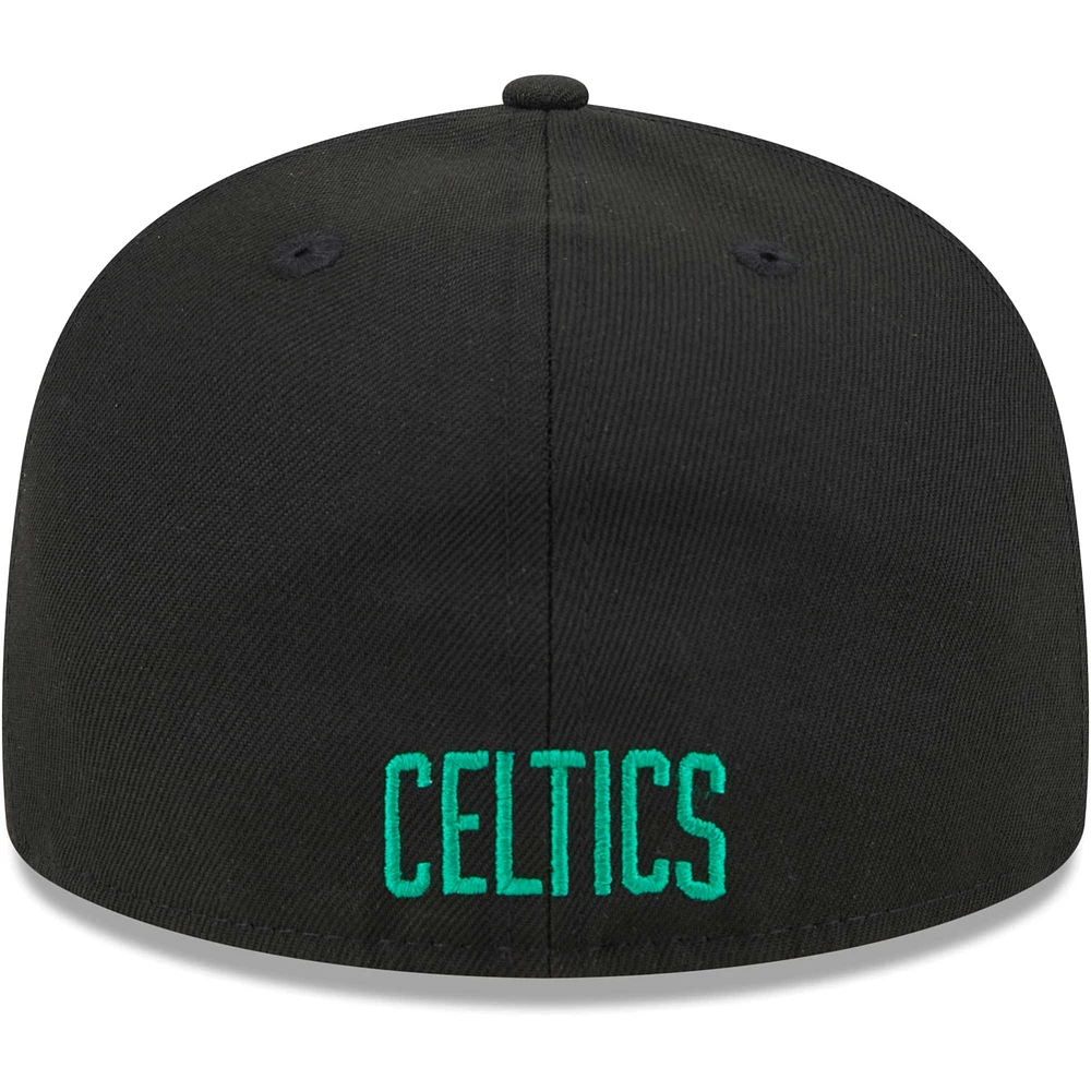 Men's New Era Kelly Green/Black Boston Celtics Gameday Wordmark 59FIFTY Fitted Hat