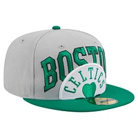 Men's New Era Kelly Green/Gray Boston Celtics Tip-Off 59FIFTY Fitted Hat