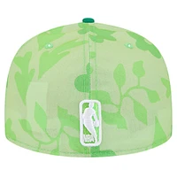 Men's New Era Kelly Green Boston Celtics Palm Fronds 2-Tone 59FIFTY Fitted Hat