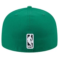 Men's New Era Kelly Green Boston Celtics Throwback Pennant 59FIFTY Fitted Hat