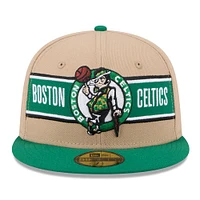 Men's New Era Tan/Kelly Green Boston Celtics 2024 NBA Draft 59FIFTY Fitted Hat