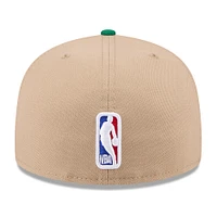 Men's New Era Tan/Kelly Green Boston Celtics 2024 NBA Draft 59FIFTY Fitted Hat