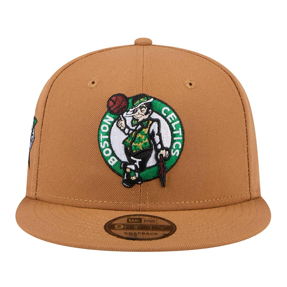 Men's New Era Tan Boston Celtics Color Pack 9FIFTY Snapback Hat