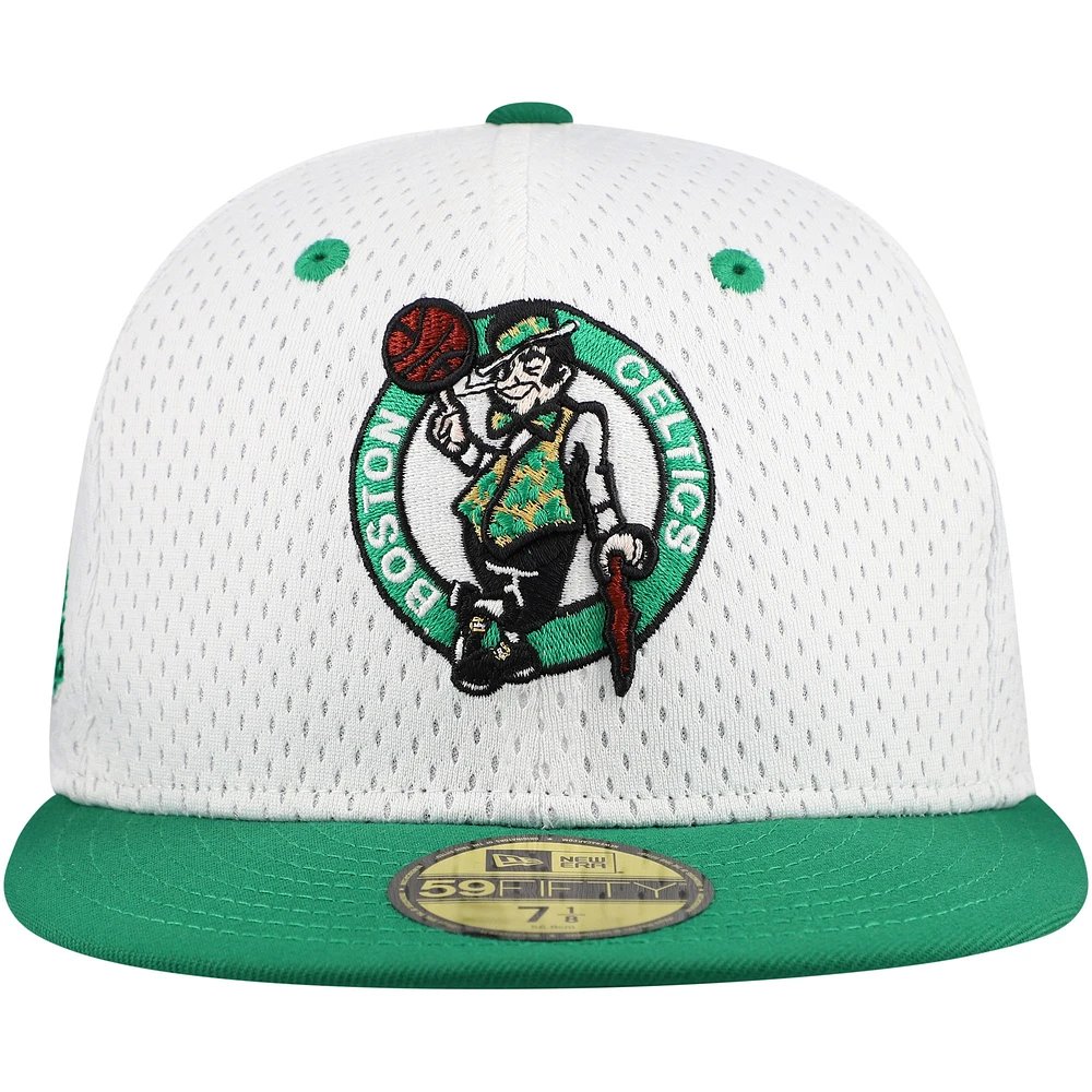 Men's New Era White/Kelly Green Boston Celtics Throwback 2Tone 59FIFTY Fitted Hat