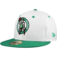 Men's New Era White/Kelly Green Boston Celtics Throwback 2Tone 59FIFTY Fitted Hat
