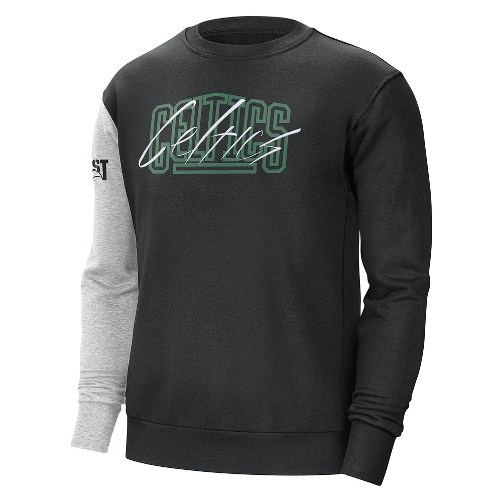 Men's Nike Black/Heather Gray Boston Celtics Courtside Versus Force & Flight Pullover Sweatshirt