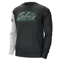 Men's Nike Black/Heather Gray Boston Celtics Courtside Versus Force & Flight Pullover Sweatshirt