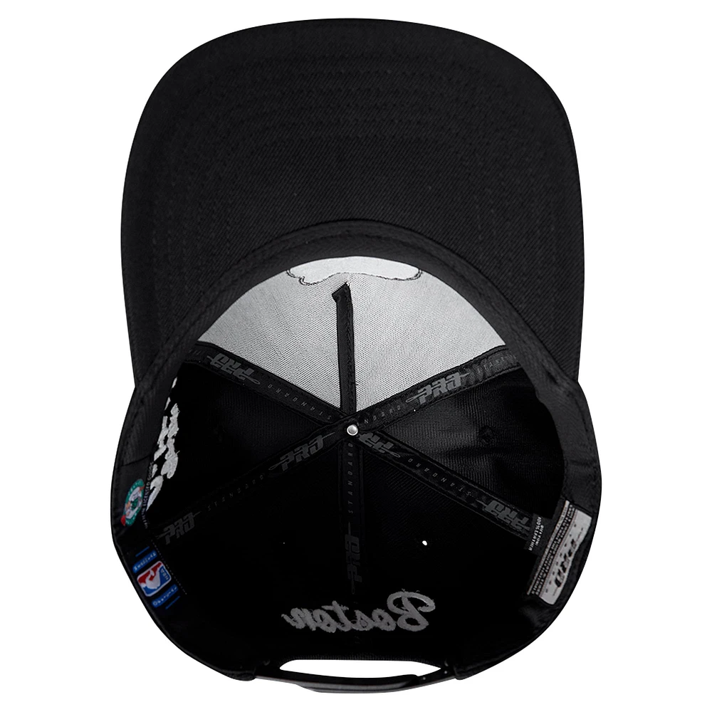 Men's Pro Standard Black Boston Celtics Paint the City Pinch Front Snapback Hat