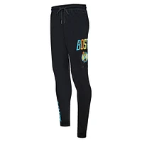 Men's Pro Standard Black Boston Celtics Washed Neon Sweatpants