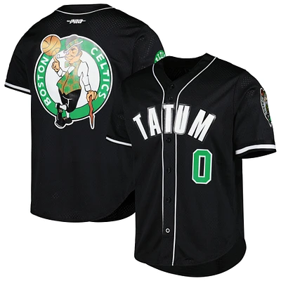 Chemise boutonnée de baseball pour homme Pro Standard Jayson Tatum noir Boston Celtics Capsule Player