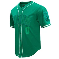 Men's Pro Standard Jayson Tatum Kelly Green Boston Celtics Triple Tonal Mesh Button-Up Top