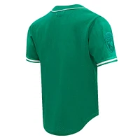 Men's Pro Standard Jayson Tatum Kelly Green Boston Celtics Triple Tonal Mesh Button-Up Top