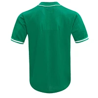 Men's Pro Standard Jayson Tatum Kelly Green Boston Celtics Triple Tonal Mesh Button-Up Top