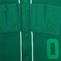 Men's Pro Standard Jayson Tatum Kelly Green Boston Celtics Triple Tonal Mesh Button-Up Top